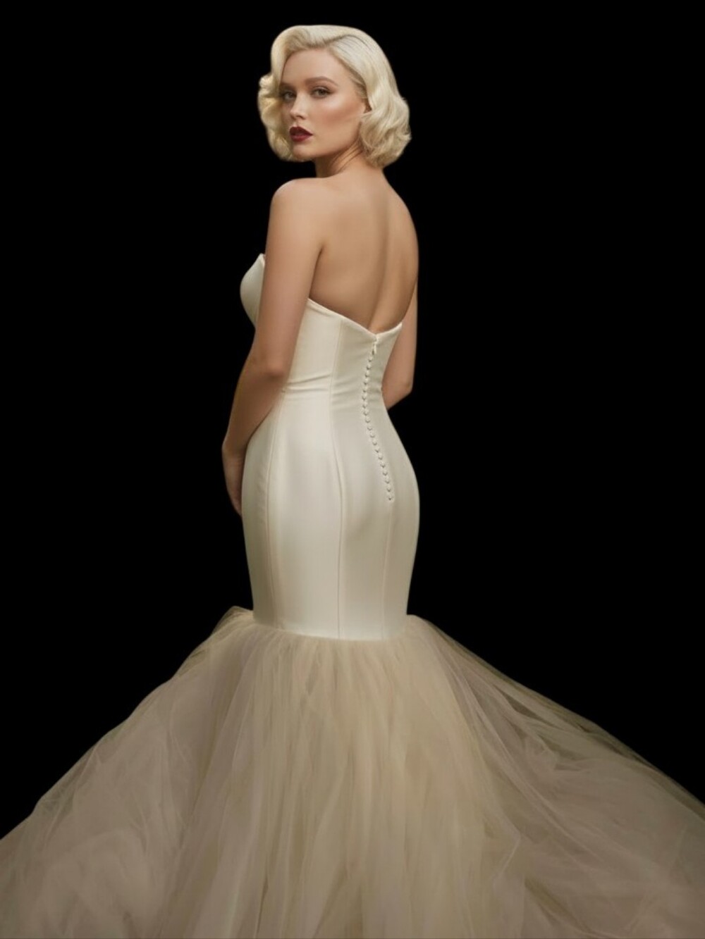 NWT Justin Alexander Mermaid Bridal Gown in Blush - Size 10